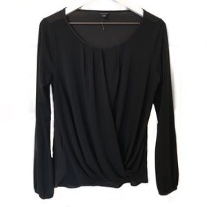 NWOT Ann Taylor Long-Sleeved Blouse in Black